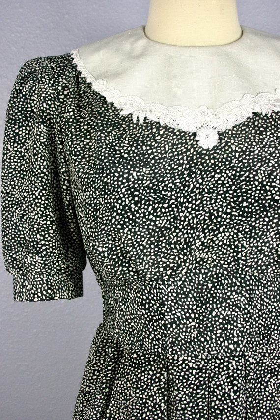 Vintage 80s Dress SECRETARY Dress Polka Dot Dress… - image 4