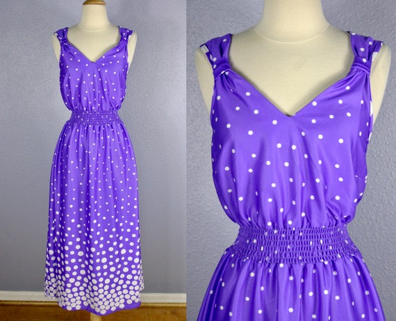 Vintage 80s Dress DAPPER Day Rapunzel  Purple Dre… - image 1