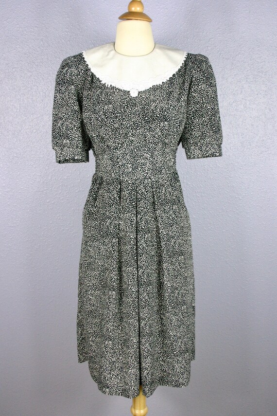 Vintage 80s Dress SECRETARY Dress Polka Dot Dress… - image 5