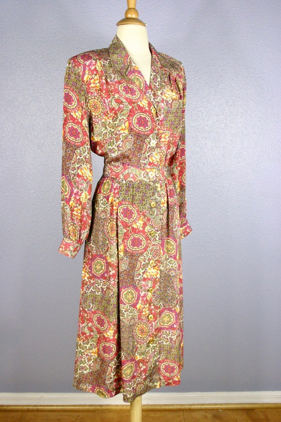 Vintage 70s Shirt Dress Secretary Dress MOD Dress… - image 6