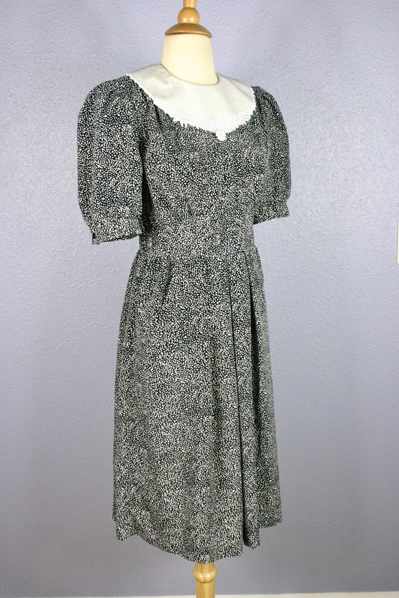Vintage 80s Dress SECRETARY Dress Polka Dot Dress… - image 3