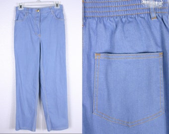 Vintage Jeans 80s MOM Jeans High Waisted Jeans Soft GRUNGE Jeans Light Wash Blue Denim 80s Jeans 90s Jeans BLAIR Pants 27 Waist Elastic