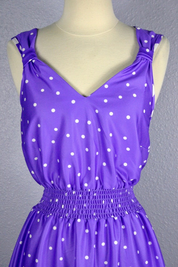 Vintage 80s Dress DAPPER Day Rapunzel  Purple Dre… - image 6