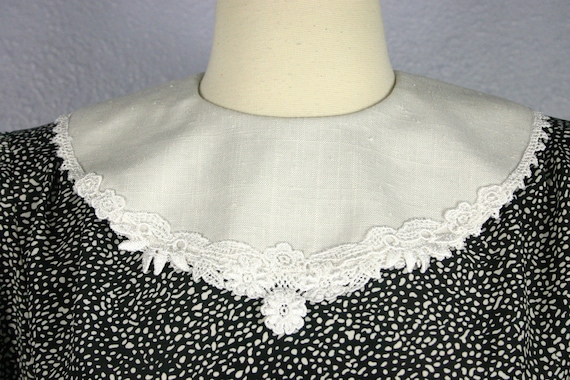 Vintage 80s Dress SECRETARY Dress Polka Dot Dress… - image 2