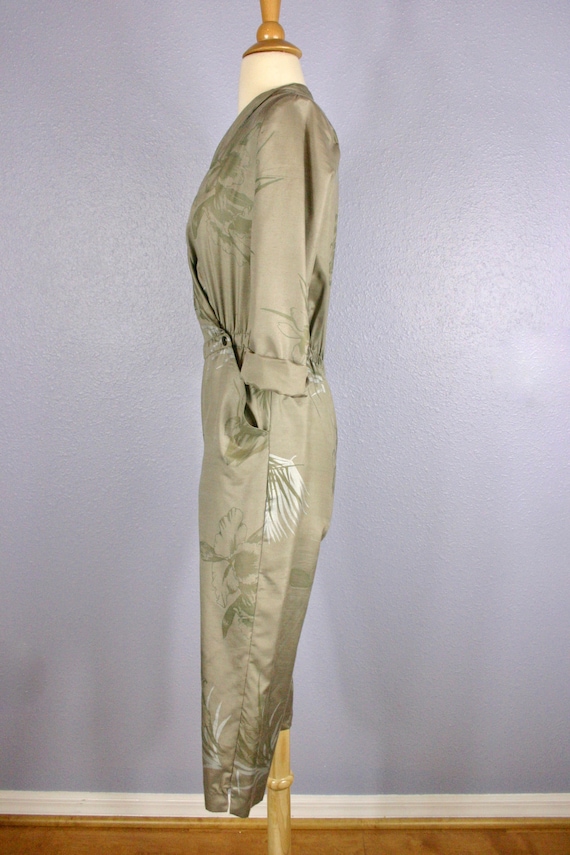 Vintage Jumpsuit KHAKI Jumpsuit 80s CROP Jumpsuit… - image 8