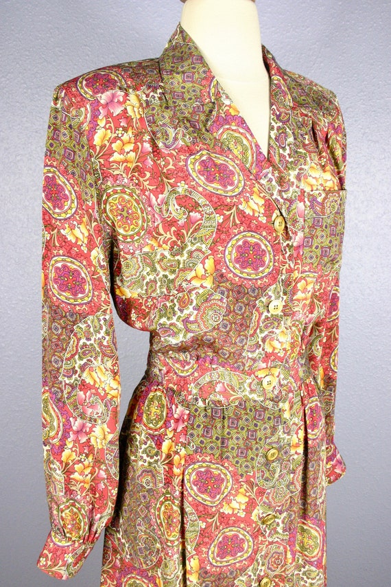 Vintage 70s Shirt Dress Secretary Dress MOD Dress… - image 9