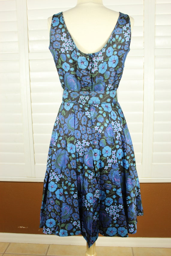 Vintage 50s Dress Black Floral Dress MOD Dress 19… - image 5