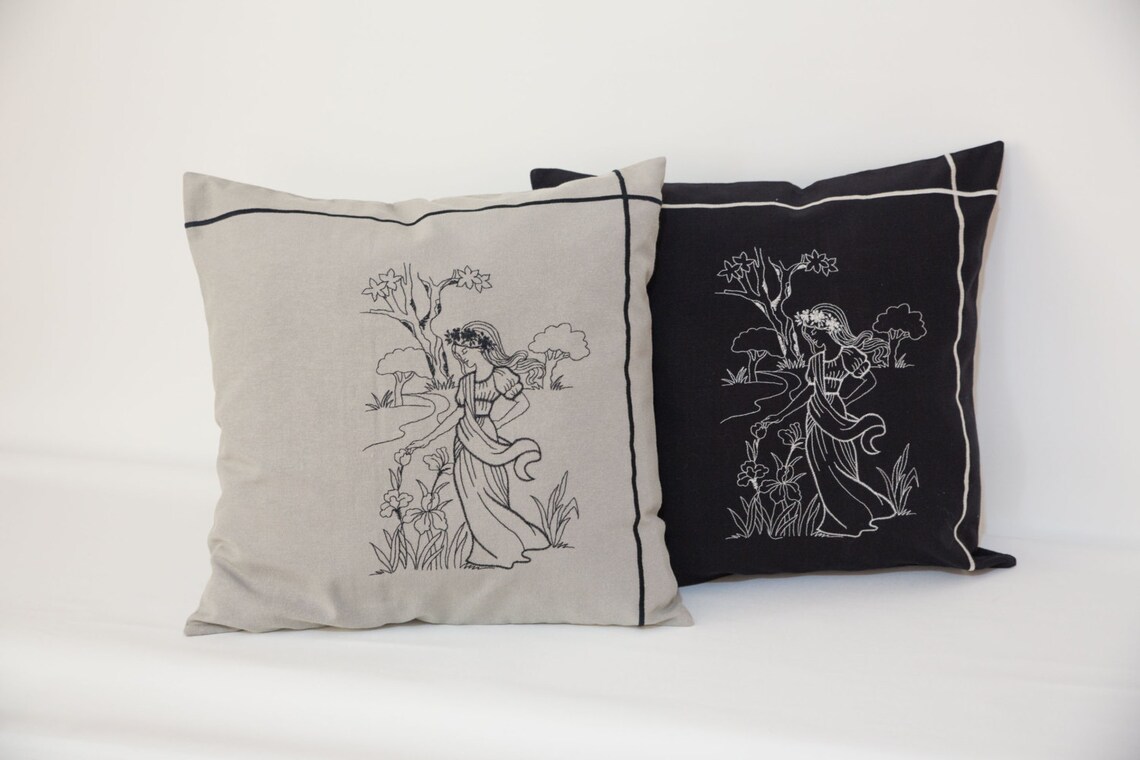 Embroidered Cushions Etsy