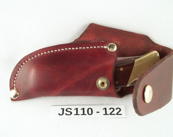 Custom Ledermesserscheide mit Klappe JS110-122