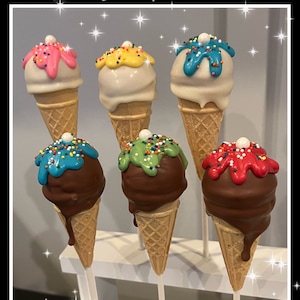 Ice Cream cake pops, ice cream cone cake pop, cake pop ice cream cone