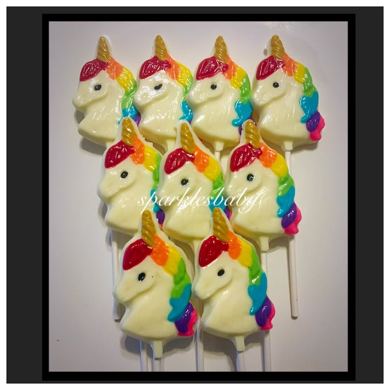 Unicorn Chocolate Lollipops 24 Custom Lollipops | Etsy