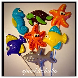 Sea creature Chocolate pops - Fish, Shark, Turtle, Seahorse, Starfish Under the sea chocolate