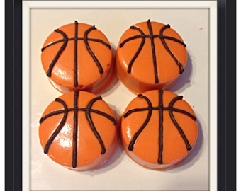 Basketball chocolate covered Oreos set of 12 basketball oreo favors