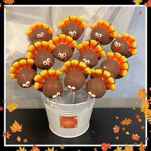 Turkey Cake Pops Thanksgiving Cake Pops 12 Turkey Cake Pops - Etsy