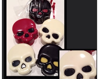 Halloween skull themed chocolate covered Oreo - Set of 12  Halloween skull party favors