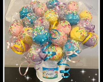 Easter Cake Pops, gourmet Easter, Spring cake pops, cake pop gift basket