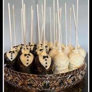 Wedding Cake pops, Bride and Groom Cake Pops, 24 Wedding cake pops