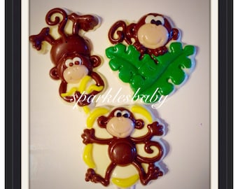 Monkey Chocolate Lollipops - Set of 12 LARGE Monkey Lollipops