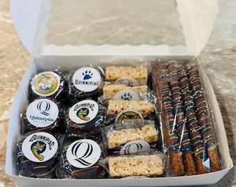 College Commit Gift Box: College chocolate treat box, college acceptance gift, bed party gift