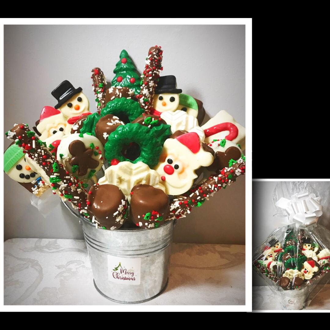 Christmas Chocolate Dipped Gift Basket christmas Gourmet Gift - Etsy