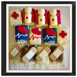 Nurse Chocolate Covered rice krispie treats - Nurse gift, Nurse Chocolate