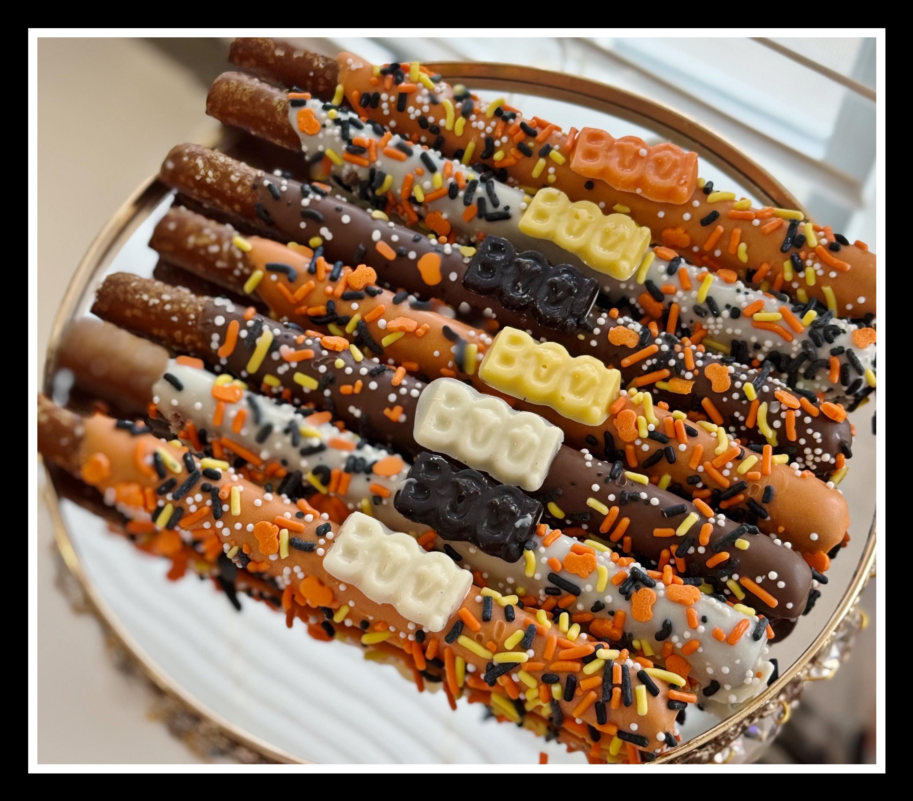 プレッツェル　BOO Halloween BOO Chcolate Covered Pretzels - Halloween Pretzel Favors