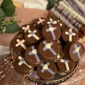 Baptism, Christening, Communion, Religious Favors chocolate covered Oreos personalized favor, centerpiece or candy table set of 12