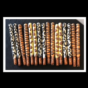 Safari pretzels, safari themed Chocolate Covered Pretzels, 24 safari pretzels