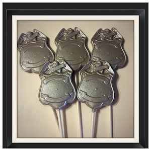 Police Officer Badge Chocolate  - 24 lollipops