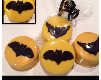 Halloween bat themed chocolate covered Oreo - Set of 12  Halloween bats party favors