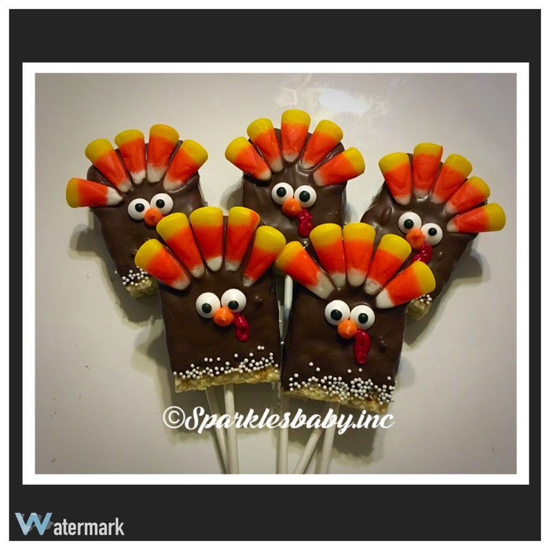 Thanksgiving Turkey Rice Krispie Treat Pops Set of 12 - Etsy