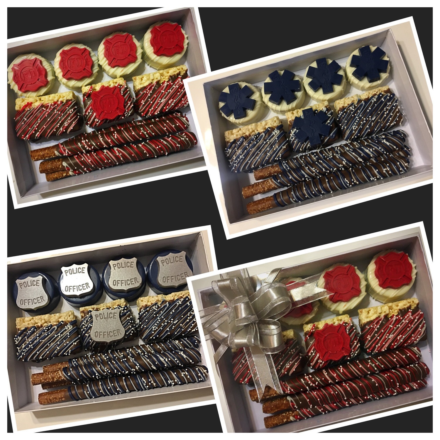 First Responder Chocolate Gift Box: Gourmet Oreo & Pretzel Treats - Etsy