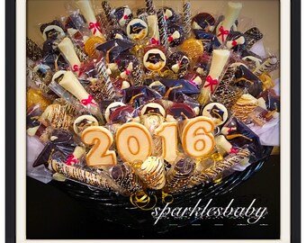 Graduation Chocolate Basket- COMMACK pickup, treats only shipping available