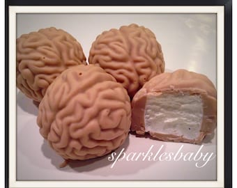金村修 MARSHMALLOW BRAIN WASH Brain Chocolate Covered Marshmallows, Set of 12 Halloween Brains