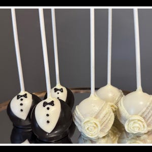 Wedding Cake pops, Bride and Groom Cake Pops, 24 Wedding cake pops