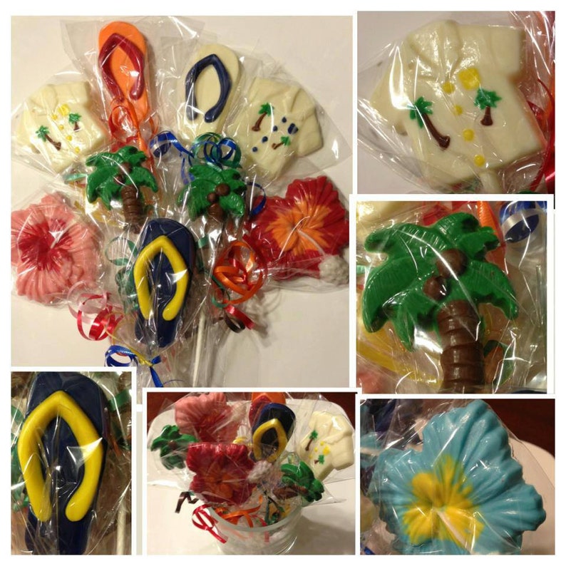 Aloha Chocolate Hawaiian themed lollipops Hawaiian party Etsy