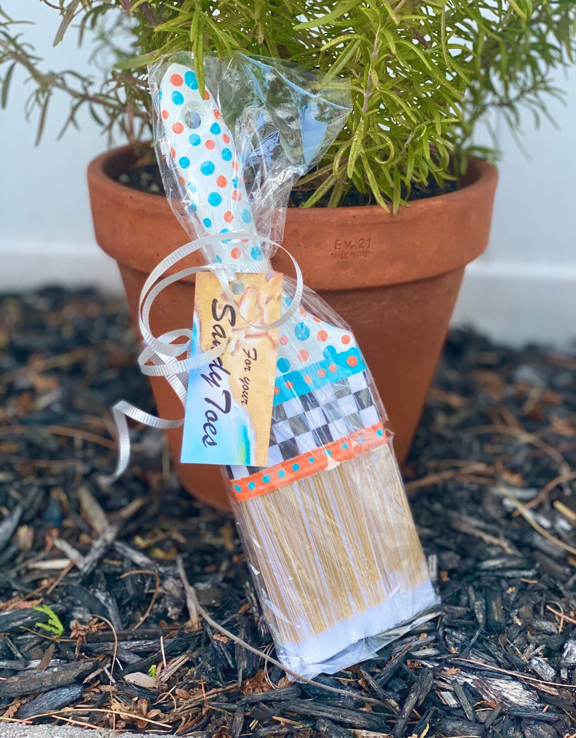 Beach brush Sand Brush Sandy Toes Hand Painted brush sand Etsy