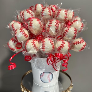 Baseball Cake Pops: Gourmet Chocolate Party Favors