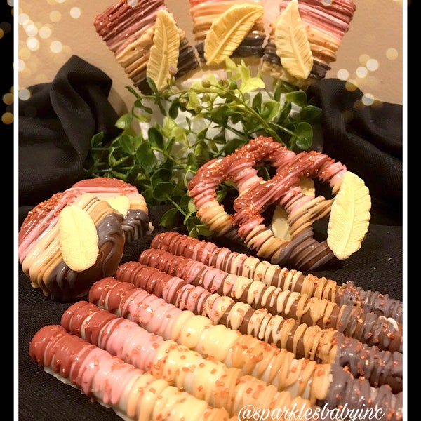 Boho chocolate, boho pretzels, boho themed oreos, boho favors, boho rainbow