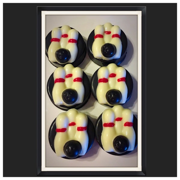 Bowling Chocolate - Bowling Pins and Bowling ball chocolate covered double stuf oreos set of 12