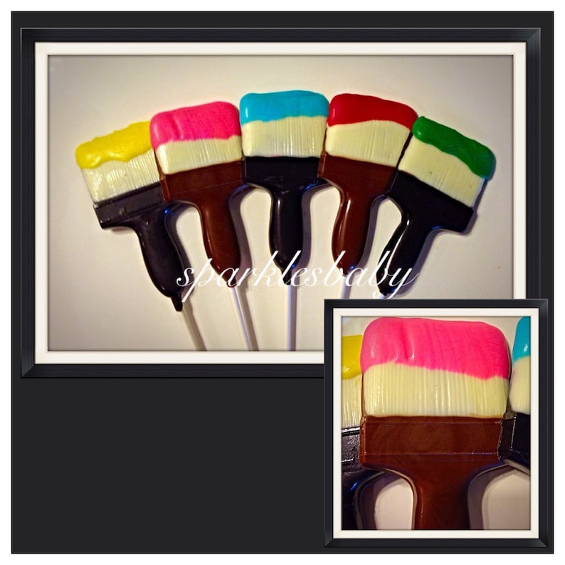 Paint Brush Lollipop Paint Party Chocolate Lollipop Favors Etsy