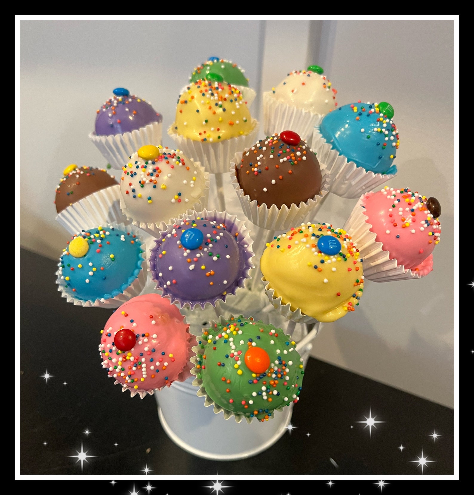 Cupcake Cake Pops Cake Pops Cupcake Theme 24 Cupcake Cake Etsy