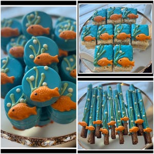 Fish chocolate pretzel, Sea themed chocolate, fish themed chocolate, fish favors