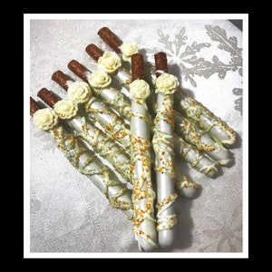 24 Gourmet flower chocolate covered pretzels - 2 dozen gourmet pretzels simply stated