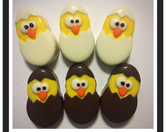 Easter Chick chocolate covered oreos Easter chocolate -Set of 12 Chick in Egg chocolates