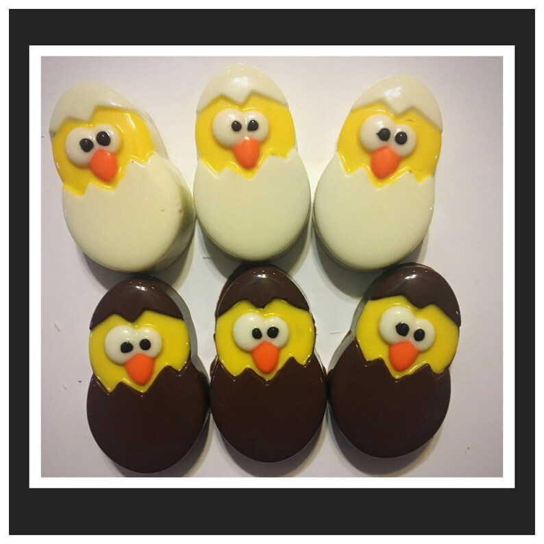 Easter Chick chocolate covered oreos Easter chocolate Set of 12 Chick in Egg chocolates image 1