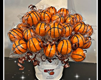 Basketball Cake Pops, basketball favors, basketball chocolate, sport cake pops