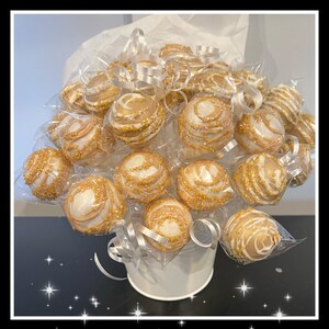 Cake Pops, 24 custom color cake pops, gourmet cake pops, gold cake pops