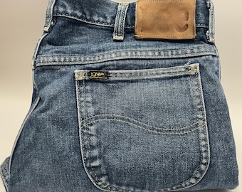Vintage 70's Made in USA  32" x 34" LEE 100% Cotton Blue Jeans-original owner