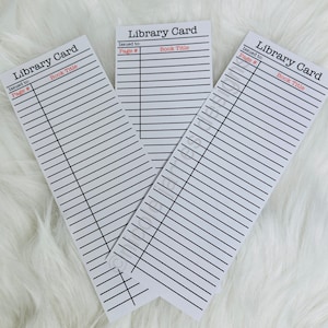 Set of 3 Library Card Tracker Bookmark, Book List Bookmark, Reading List Bookmark, Library Card Bookmark, Librarian Gift, Library Bookmark,